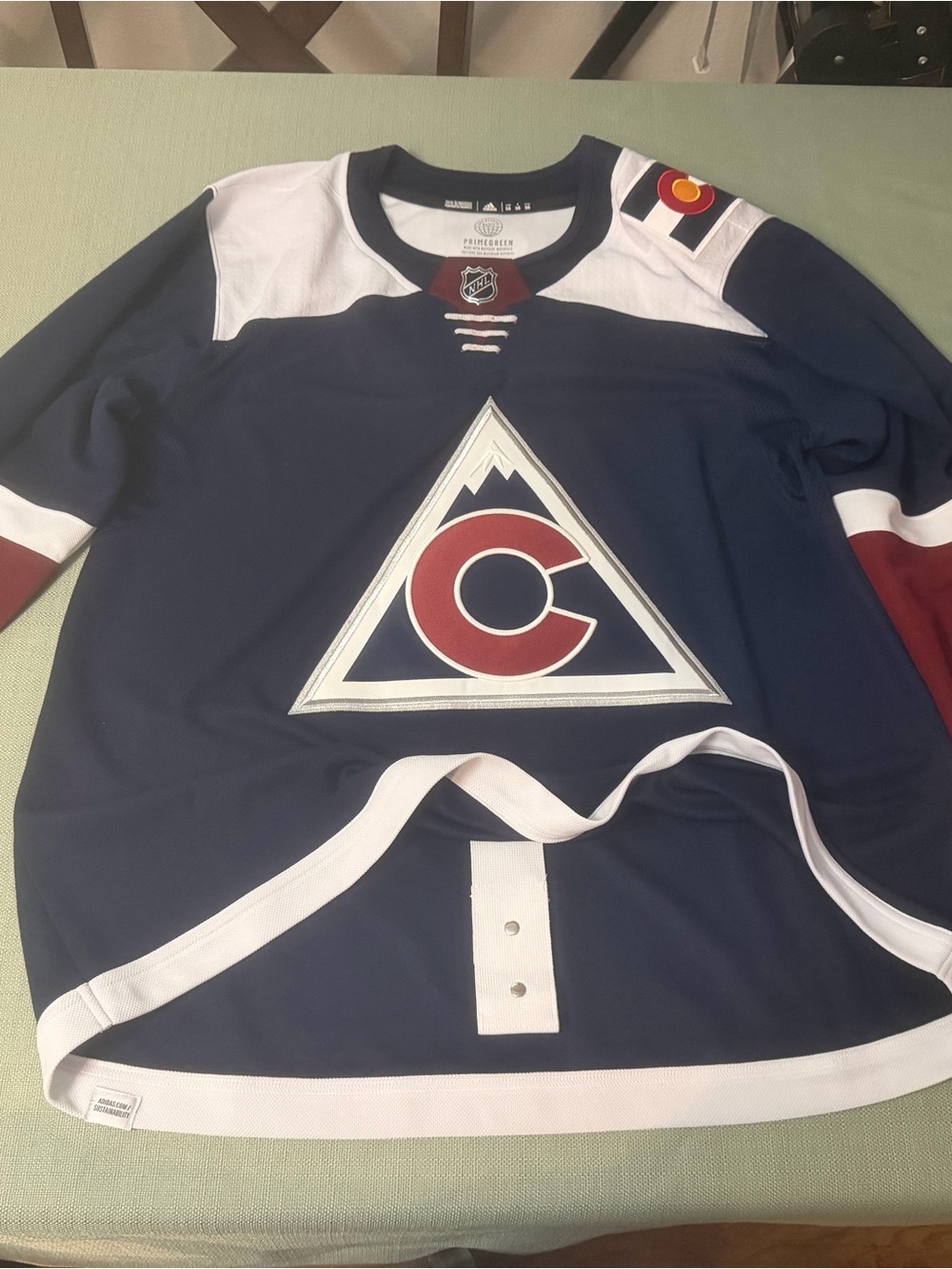 Adidas Colorado Avalanche Jersey 56 Primegreen Strap Blank Rare Alternate Jersey
